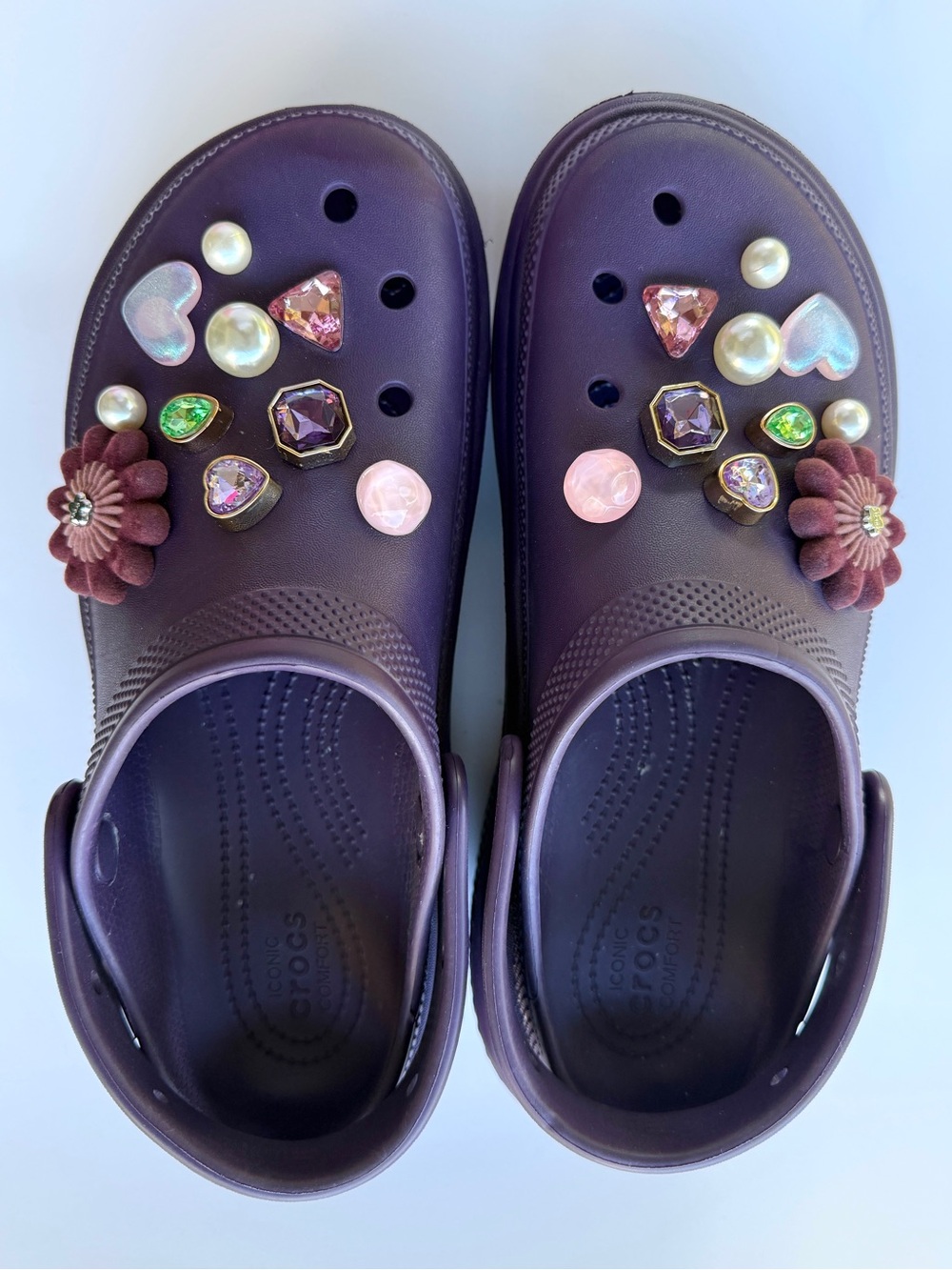 Crocs Stomp Platform with Charms - Purple
